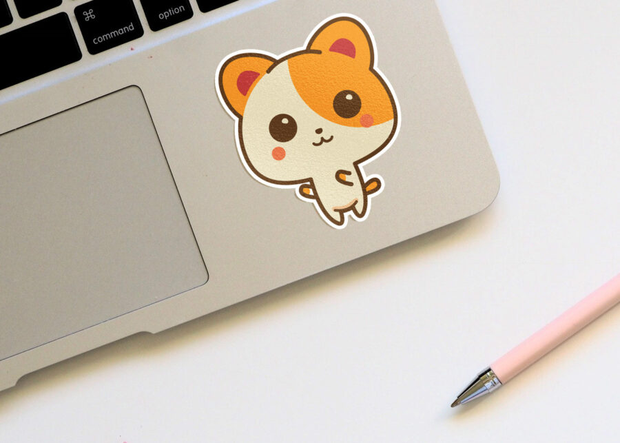 Laptop Sticker Mockup Free Download